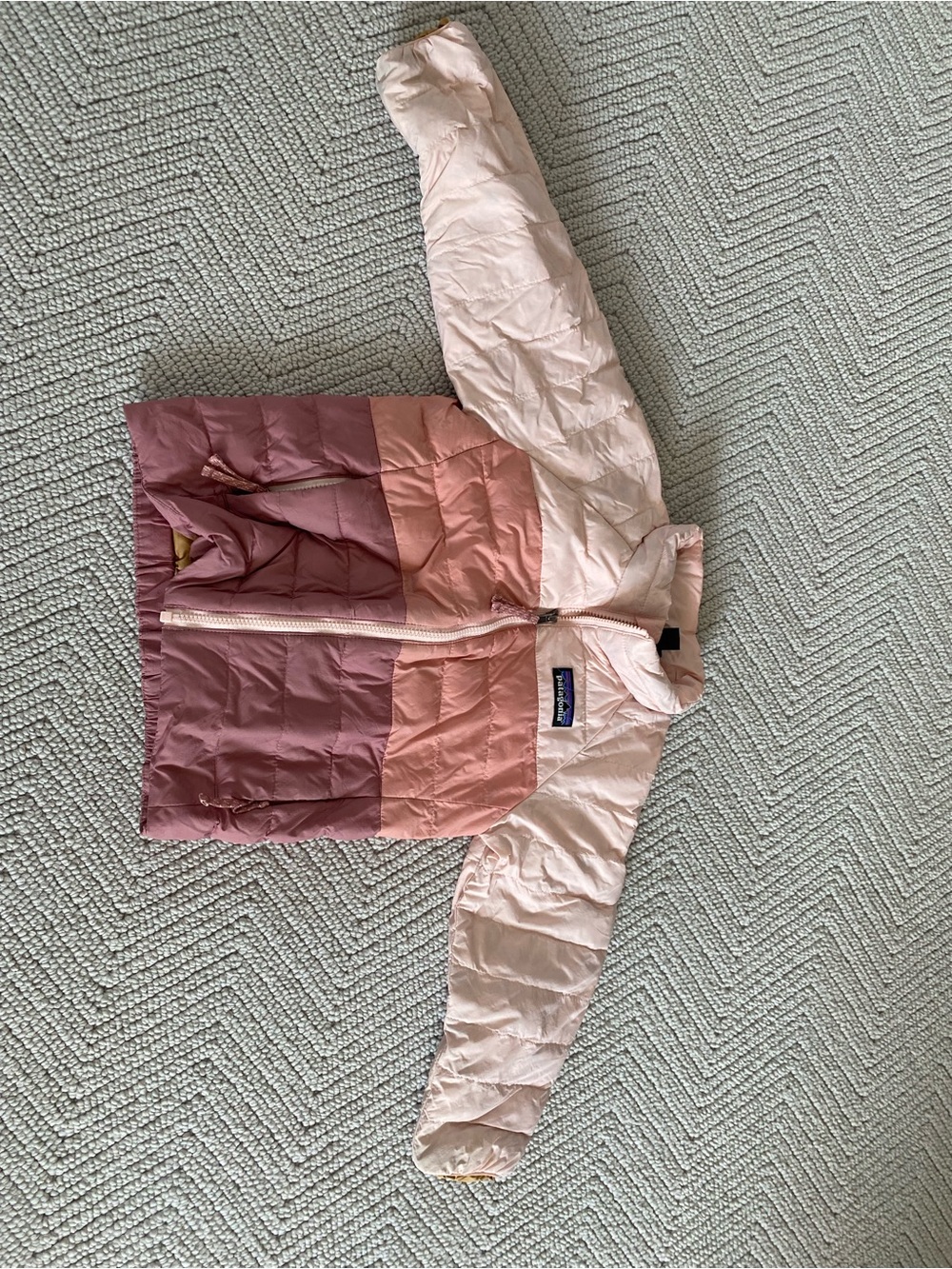 Patagonia Kids Colorblock Puffer Jacket in Pink, Rose and Blush